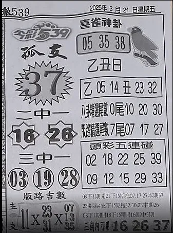 2025年03月21日-喜雀神掛539小黃單