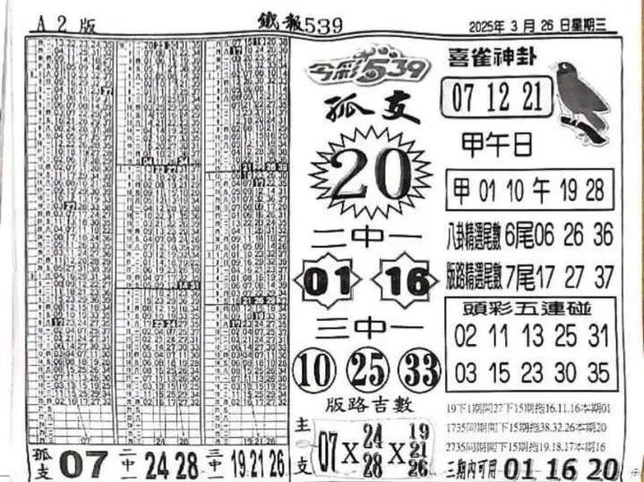 2025年03月26日-喜雀神掛539小黃單