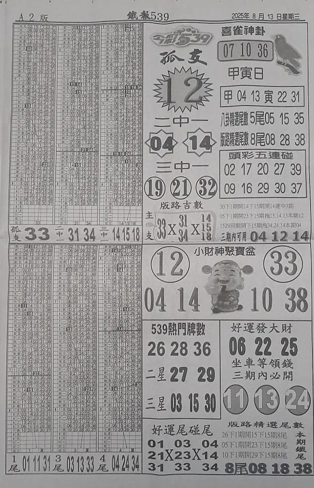 2025年08月13日-喜雀神掛539小黃單