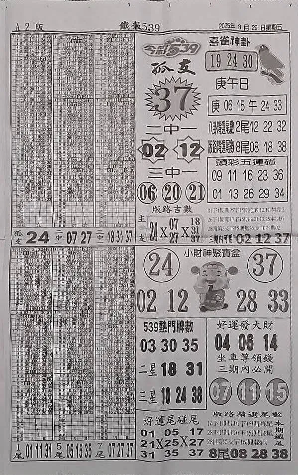 2025年08月29日-喜雀神掛539小黃單