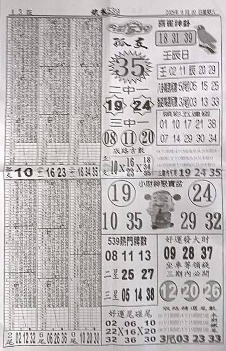 2025年09月20日-喜雀神掛539小黃單
